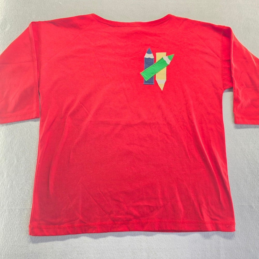 Sunbelt Sportswear Red Pencil Graphic Long Sleeve T-Shirt One Size XL‎ Made USA